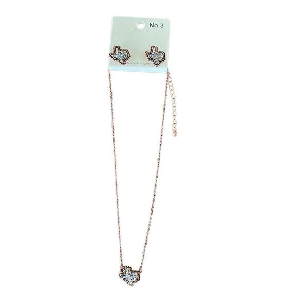 ODESSA SPARKLE Coppertone Necklace And Earring Set - Picture 1 of 5